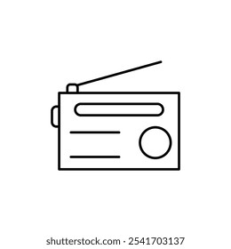 Radio icon Thin line vector illustration set