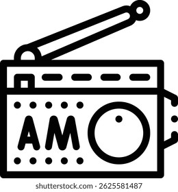 icono de radio. Diseño De Estilo Lineal Delgado Aislado Sobre Fondo Blanco