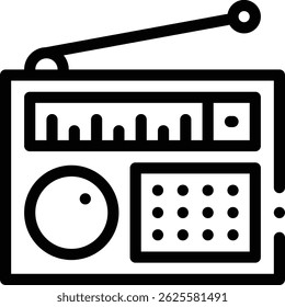 icono de radio. Diseño De Estilo Lineal Delgado Aislado Sobre Fondo Blanco