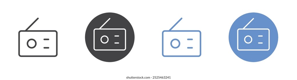 Radiosymbol Symbol für dünne Umrisskunst