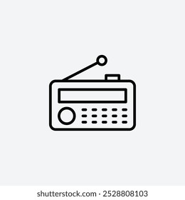 Icono de radio en tres tamaños de trazo de línea diferentes.