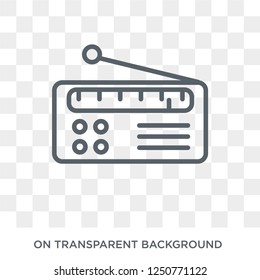 Radio icon. Trendy flat vector Radio icon on transparent background from Electronic devices collection. High quality filled Radio symbol use for web and mobile