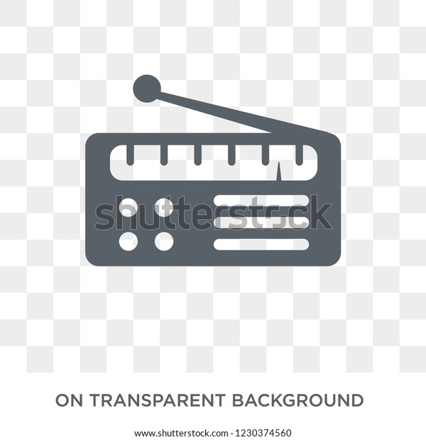 Radio icon. Trendy flat\
vector Radio icon on transparent background from Electronic devices\
collection. 