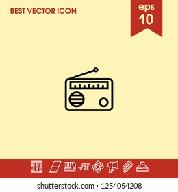 Radio icon vector