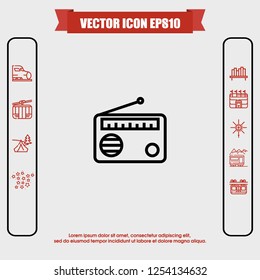 Radio icon vector