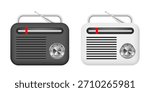 Radio icon. Vector 3D radio. Clipart isolated on white background.