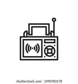 radio icon vector from ads collection. Thin line radio outline icon vector illustration. Linear symbol for use on web and mobile