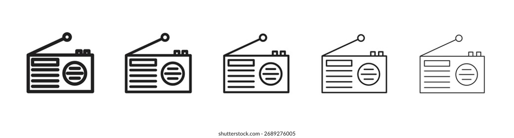 Icono de radio línea de Arte vectorial Ilustraciones colección