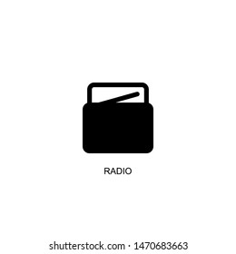 radio icon vector black design