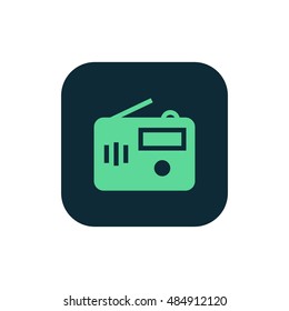 Radio icon vector, clip art. Also useful as logo, square app icon, web UI element, symbol, graphic image, silhouette and illustration. Compatible with ai, cdr, jpg, png, svg, pdf and eps formats.