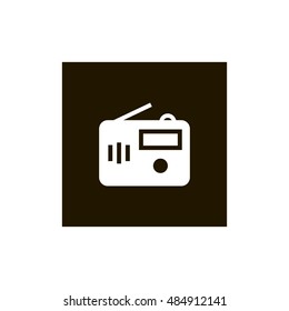 Radio icon vector, clip art. Also useful as logo, square app icon, web UI element, symbol, graphic image, silhouette and illustration.