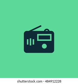 Radio icon vector, clip art. Also useful as logo, web UI element, symbol, graphic image, silhouette and illustration.