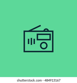 Radio icon vector, clip art. Also useful as logo, web UI element, symbol, graphic image, silhouette and illustration.