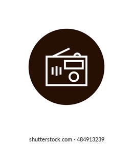 Radio icon vector, clip art. Also useful as logo, circle app icon, web UI element, symbol, graphic image, silhouette and illustration.