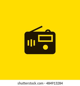 Radio icon vector, clip art. Also useful as logo, web UI element, symbol, graphic image, silhouette and illustration.