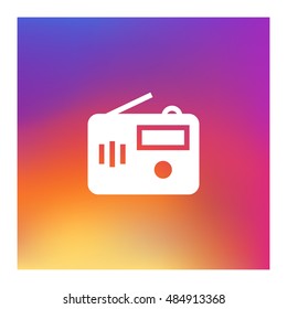 Radio icon vector, clip art. Also useful as logo, web UI element, symbol, graphic image, silhouette and illustration.