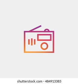 Radio icon vector, clip art. Also useful as logo, web UI element, symbol, graphic image, silhouette and illustration.
