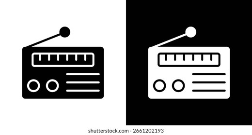Ilustraciones del Clipart del Vector del icono de la radio en estilo plano