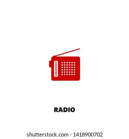 radio icon. radio vector design. sign design. red color