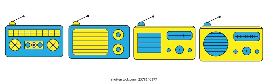 radio icon vector design template with color concept, eps 10 on white background.