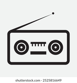 Radio icon vector. flat design radio vector. vector illustration.