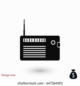 radio icon vector, flat design best vector icon