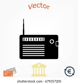radio icon vector, flat design best vector icon