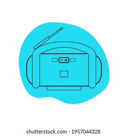 Radio icon vector flat illustration on white background.