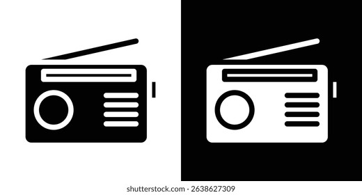 Radio icon Vector in flat style. Collection silhouettes