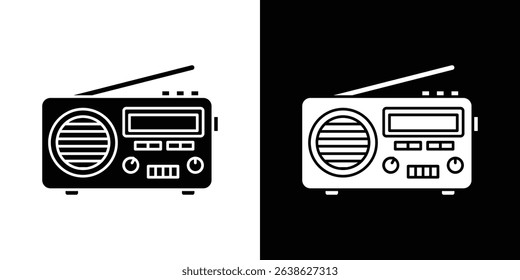 Radio icon Vector in flat style. Collection silhouettes