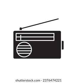 Radio-Symbol, Vektorgrafik im trendigen Stil auf weißem Hintergrund.EPS