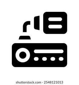 Icono de radio. Icono de glifo de Vector para su Sitio web, móvil, presentación y diseño de logotipo.
