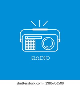 Radio icon vector illustration. Blue background