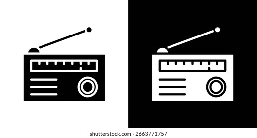Ilustración vectorial de iconos de radio - Colección de iconos de vectores de estilo negro de alta calidad