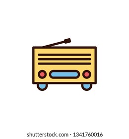 Radio Icon Vector Illustration in Filled Style for Any Purpose