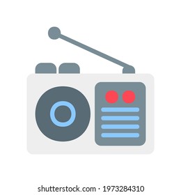 Radio icon vector illustration in flat style about multimedia for any projects, use for website mobile app presentation