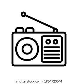Radio icon vector illustration in line style about multimedia for any projects, use for website mobile app presentation