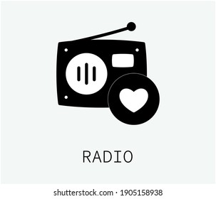 Radio icon vector illustration. Linear style sign for mobile concept and web design. Radio symbol illustration. Pixel vector graphics - Vector.
