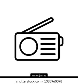 Radio Icon Vector Illustration Logo Template
