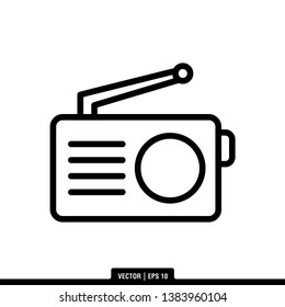 Radio Icon Vector Illustration Logo Template
