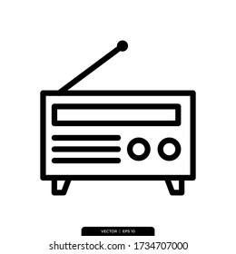 Radio Icon Vector Illustration Logo Template