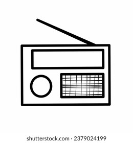 Radio icon vector illustration on white background. flat style. Suitable for website design, logos, applications. vintage radio symbol.