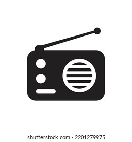 Radio icon. vector illustration of a simple flat radio.