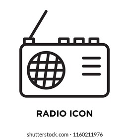 Radio icon vector isolated on white background, Radio transparent sign , linear symbol and stroke design elements in outline style