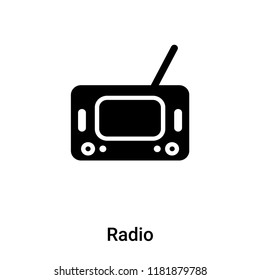 Radio icon vector isolated on white background, logo concept of Radio sign on transparent background, filled black symbol