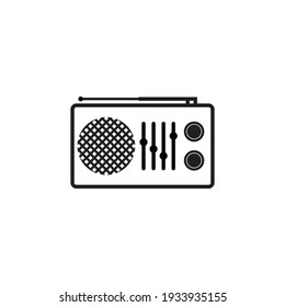 Radio icon vector isolated on white background.