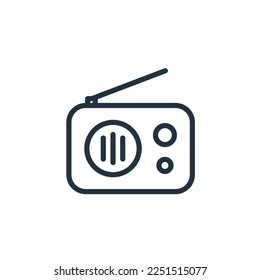 Vector de icono de radio aislado en fondo blanco para tu diseño de aplicaciones web y móviles, concepto de logotipo de radio.