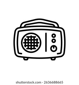 radio icon vector, line style icon