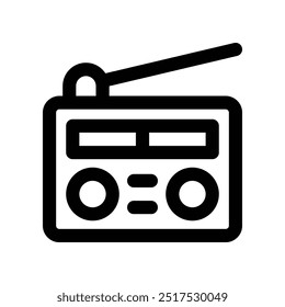 Icono de radio. Icono de línea de Vector para su Sitio web, móvil, presentación y diseño de logotipo.