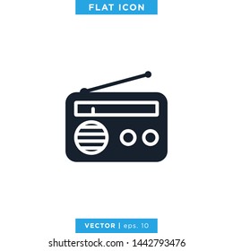 Radio Icon Vector Logo Design Template